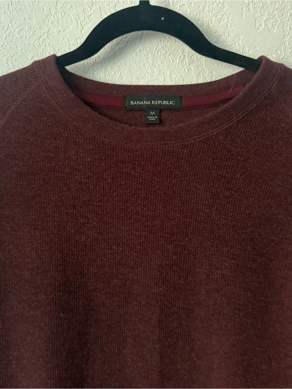 Banana Republic Men's Maroon Crewneck Sweater Cotton Blend